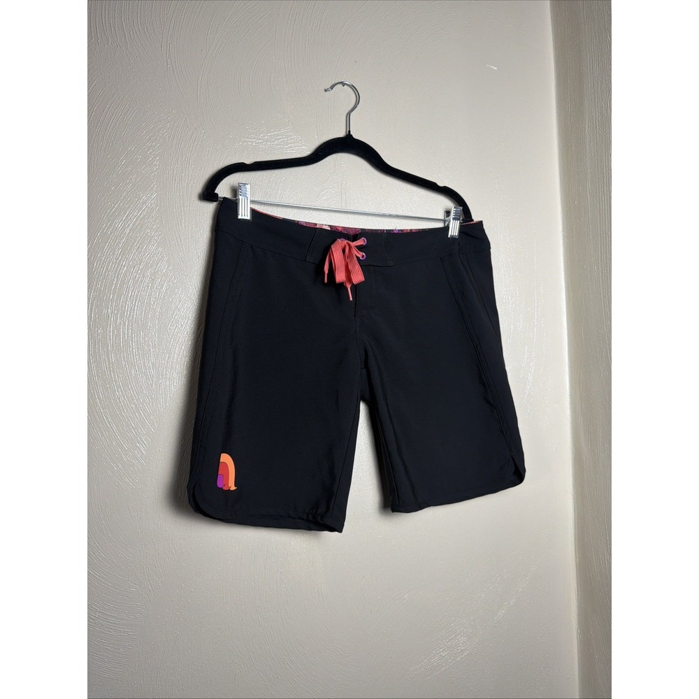 The North Face Women's Solid Swim Shorts Size 6 Black/Orange Drawstring Mesh